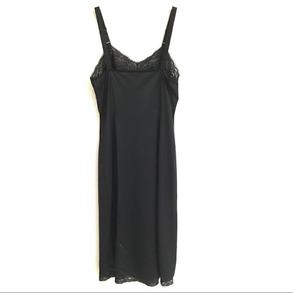 Vintage black slip chemise dress 29‎ - Picture 3 of 8